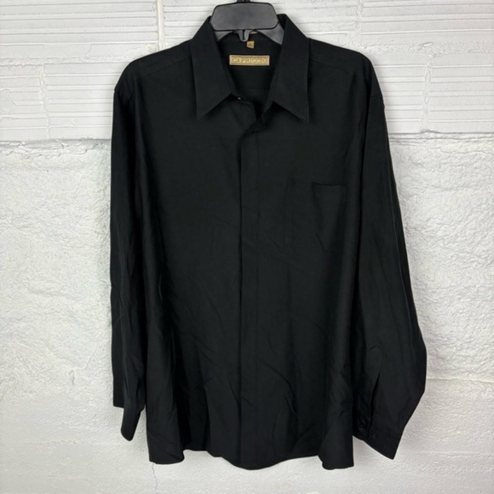 CAPRICCIO single needle tailoring Black Men's Shirt size XL 17-17 1/2